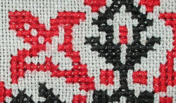 Counted cross-stitch on even-weave fabric