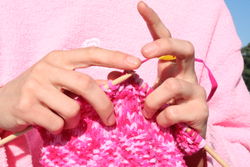 Close up of knitting